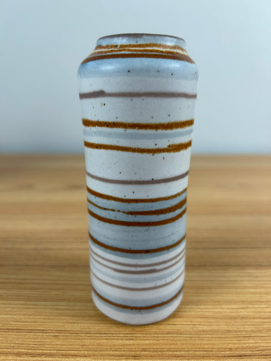 Glidden Pottery Fong Chow Vase Vintage Sandstone Artware Stripes 5.5" Tall