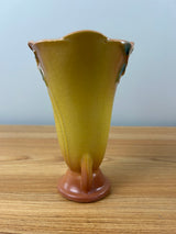 Roseville Pottery Mid Century Art Pottery Mock Orange Yellow Vase 980-6