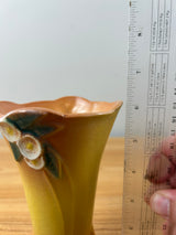 Roseville Pottery Mid Century Art Pottery Mock Orange Yellow Vase 980-6