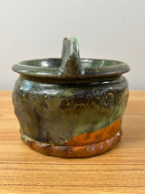 John Glick Studio Art Pottery Brown Mid Century Handled Bowl Jardiniere