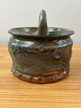 John Glick Studio Art Pottery Brown Mid Century Handled Bowl Jardiniere