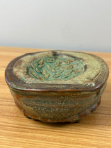 John Glick Michigan Studio Art Pottery Brown Textured Hand Soap Dish Tray