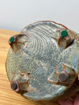 John Glick Michigan Studio Art Pottery Brown Textured Hand Soap Dish Tray
