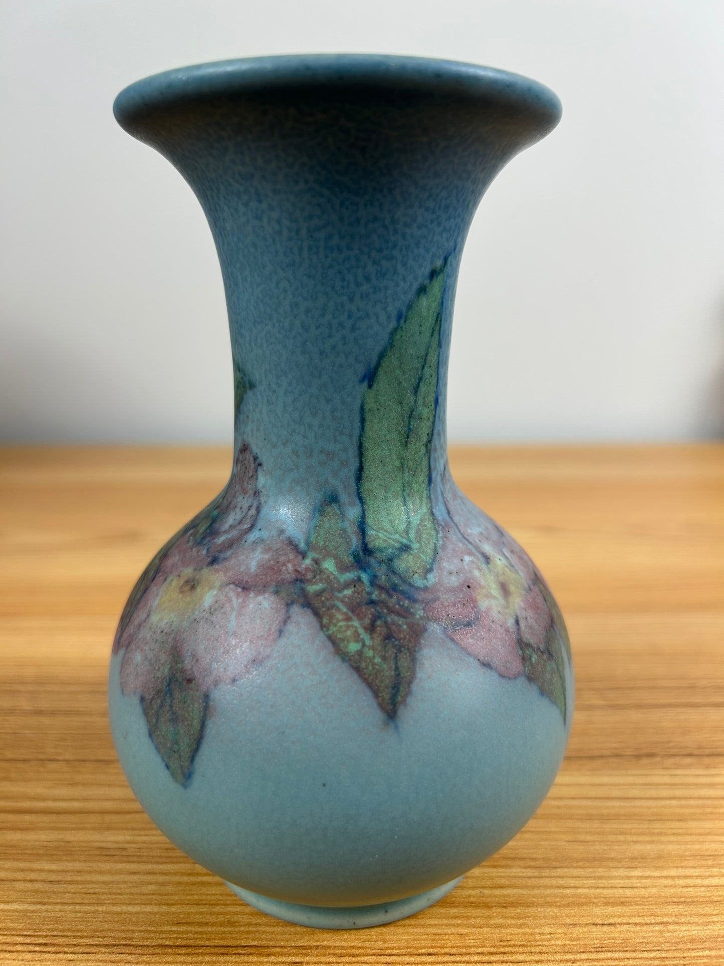 Rookwood Art Pottery 1930 Shape 40 Blue Wax Matte Lenore Asbury Floral Vase