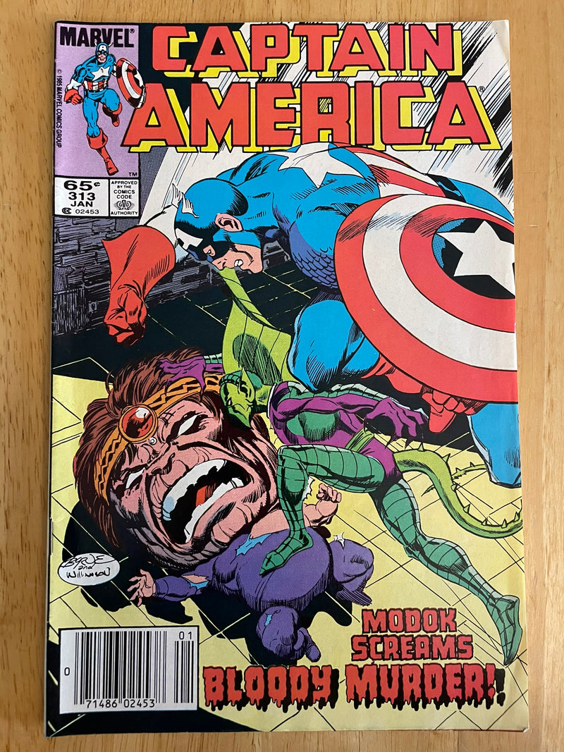 Captain America 313 Vintage Marvel Comics 1986 Serpent Society Byrne Cover