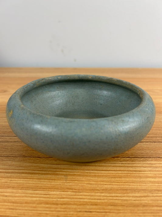 Zanesville Stoneware Art Pottery Early Gray Low Bowl Stamped 5