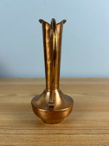 Vtg Gregorian Hammered Copper Tulip Shaped Dual Handles Vase Made in the US 6”
