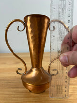 Vtg Gregorian Hammered Copper Tulip Shaped Dual Handles Vase Made in the US 6”