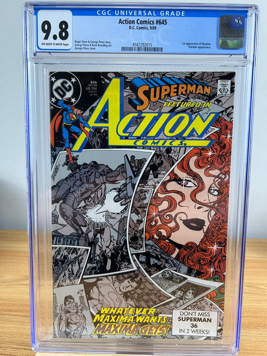 Action Comics #645 (DC Comics) George Perez Art Key 1st app Maxima CGC 9.8
