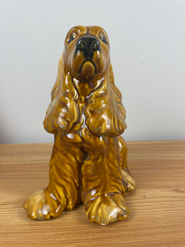 Vintage Royal Haeger sitting Cocker Spaniel dog ceramic 9" statue R 735 USA