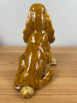 Vintage Royal Haeger sitting Cocker Spaniel dog ceramic 9" statue R 735 USA