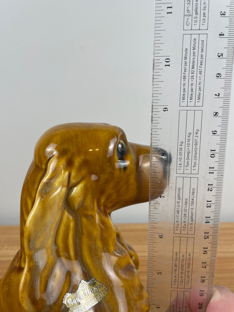 Vintage Royal Haeger sitting Cocker Spaniel dog ceramic 9" statue R 735 USA