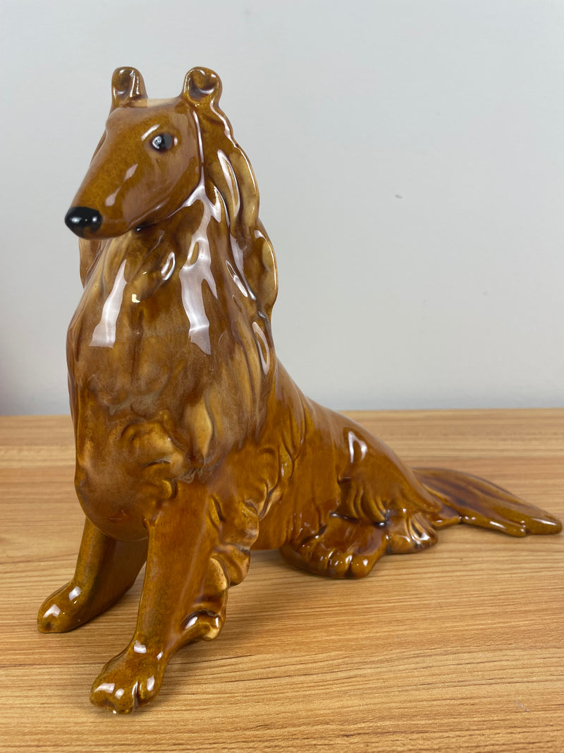 RARE Vintage STUNNING 1940s-1950s Royal Haeger Sitting Collie Dog Figure Glazed