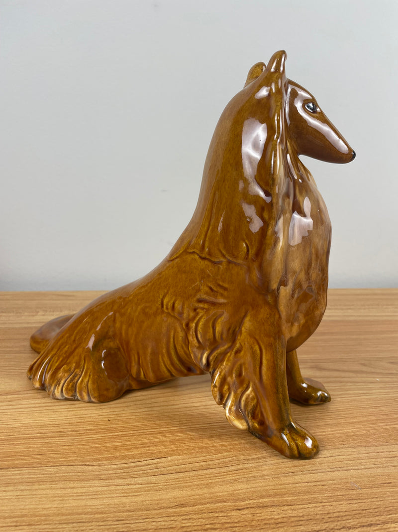 RARE Vintage STUNNING 1940s-1950s Royal Haeger Sitting Collie Dog Figure Glazed