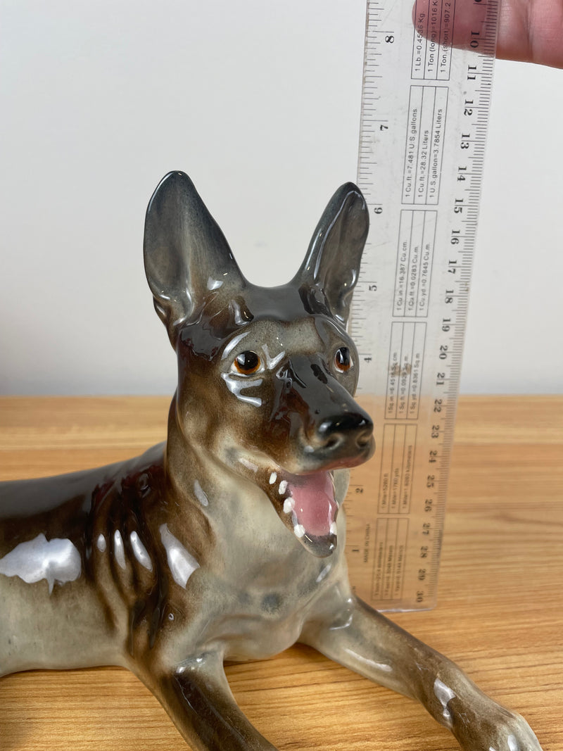 Robert Simmons Porcelain Ceramic German Shepard Dog Figurine 10" Long