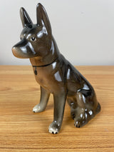 Robert Simmons Vintage Art Pottery German Shepherd Vigilance Dog Figurine