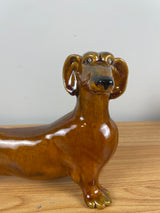 Royal Haeger Brown Dachshund Dog Male Figurine MCM Art Pottery