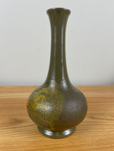 Vintage MCM Royal Haeger Earth Wrap Pottery Bud Vase Olive Green Crackle 7.25”