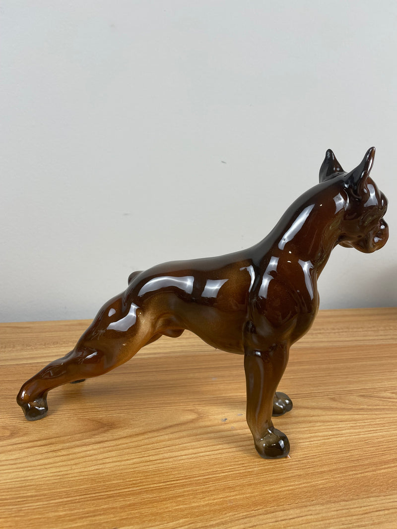 Vintage Robert Simmons Boxer Dog Figurine Baron 148 Brown 8"