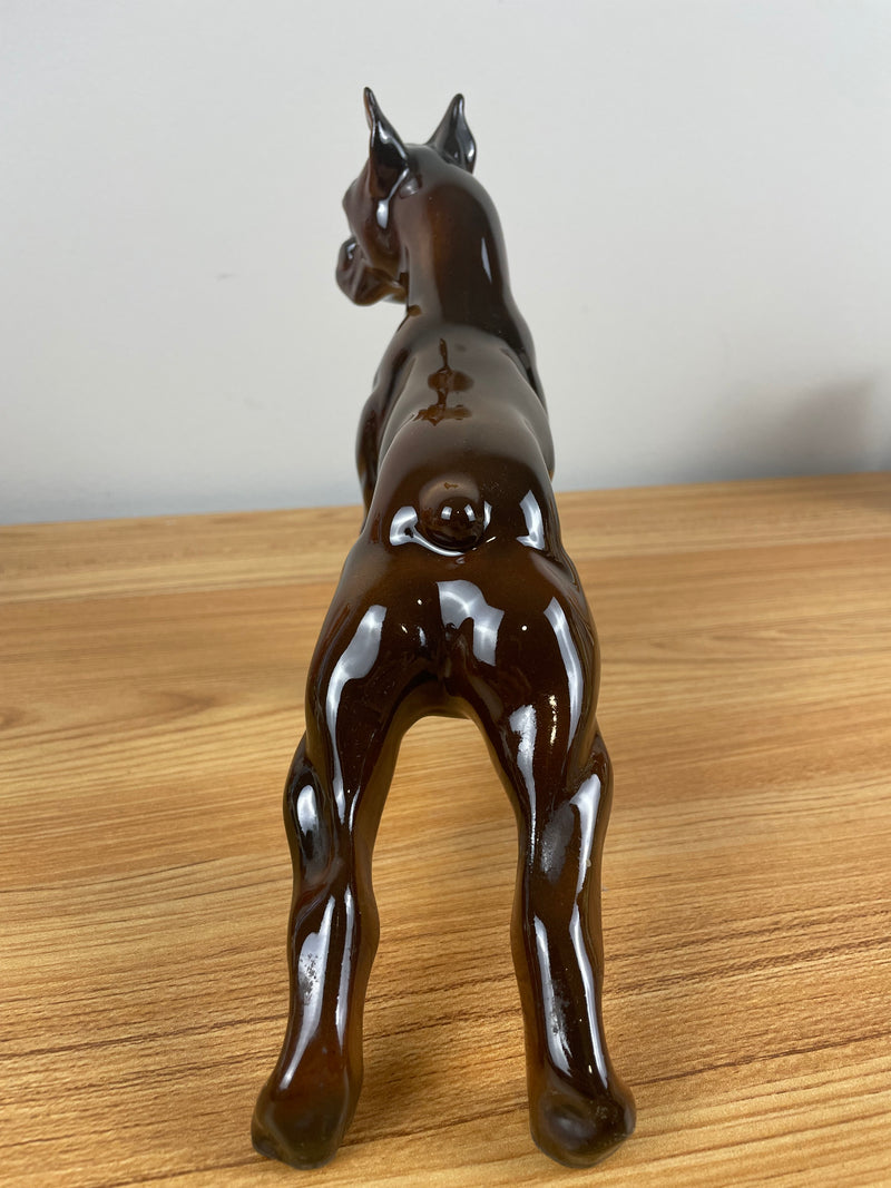 Vintage Robert Simmons Boxer Dog Figurine Baron 148 Brown 8"