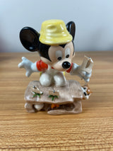 Disney Signed Goebel Porcelain Mickey Mouse Gardening Germany Figurine