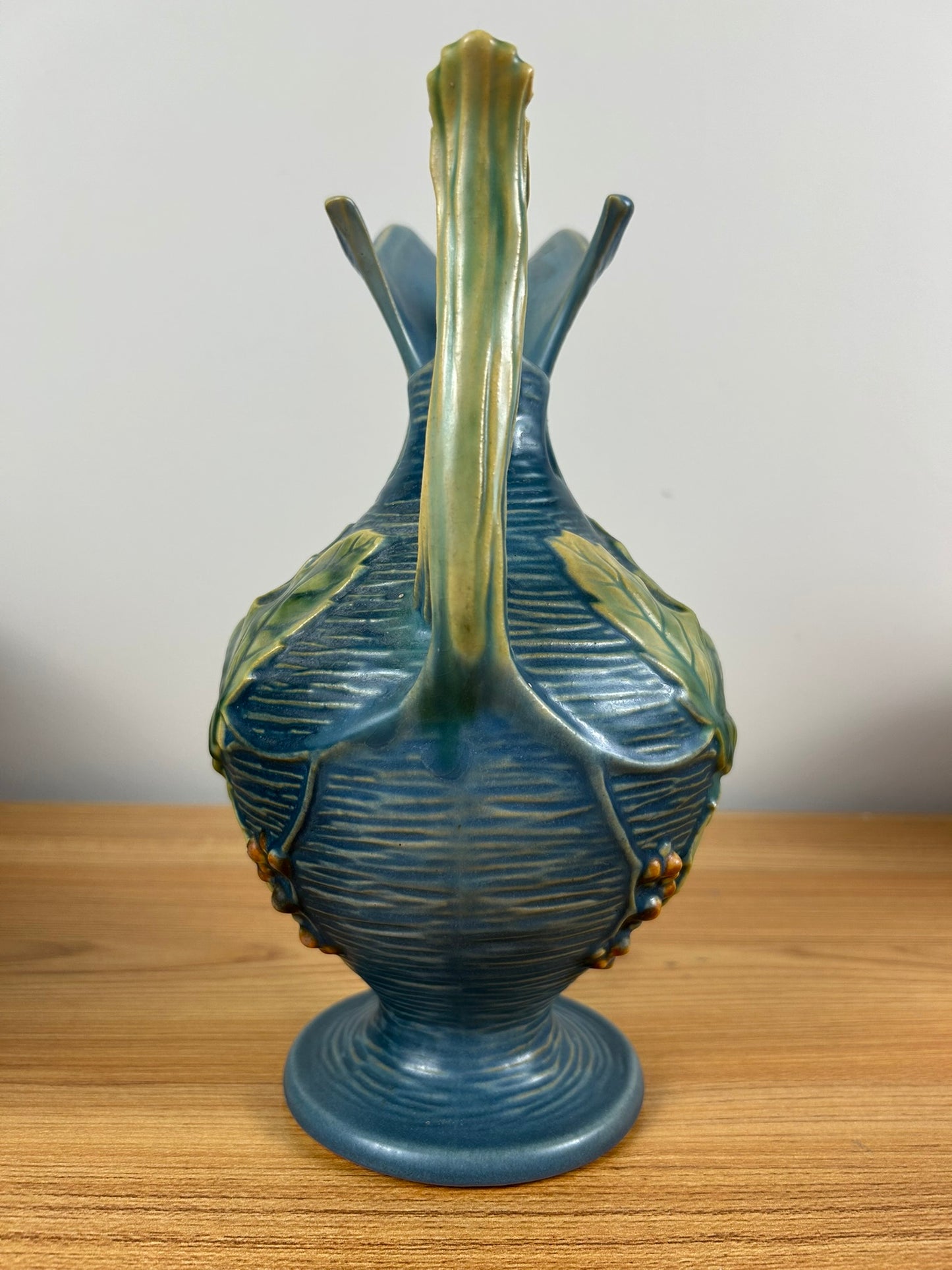 Roseville Art Pottery Bushberry Blue Ewer/ Pitcher #2-10’’ 1941