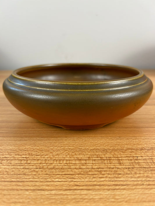 Roseville Rosecraft Burnt Orange 1920 Vintage Art Pottery Bowl 124-6