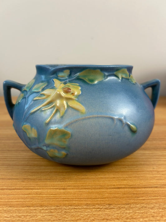 Vintage ROSEVILLE Pottery Columbine Blue Vase No. 399-4" 1940s