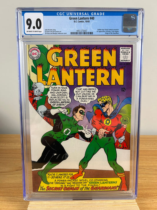 Green Lantern #40 CGC 9.0 -- 1965 -- 1st app Krona. Battle Golden