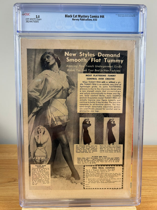 Black Cat Mystery Comics #44 CGC 2.5 (Off White Pgs) Harvey Pre Code Horror ‘53