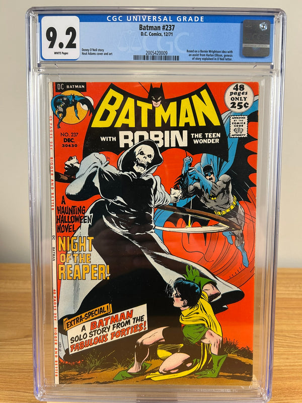 BATMAN #237 CGC 9.2 Neal Adams DC Comic- WHITE PAGES 1971