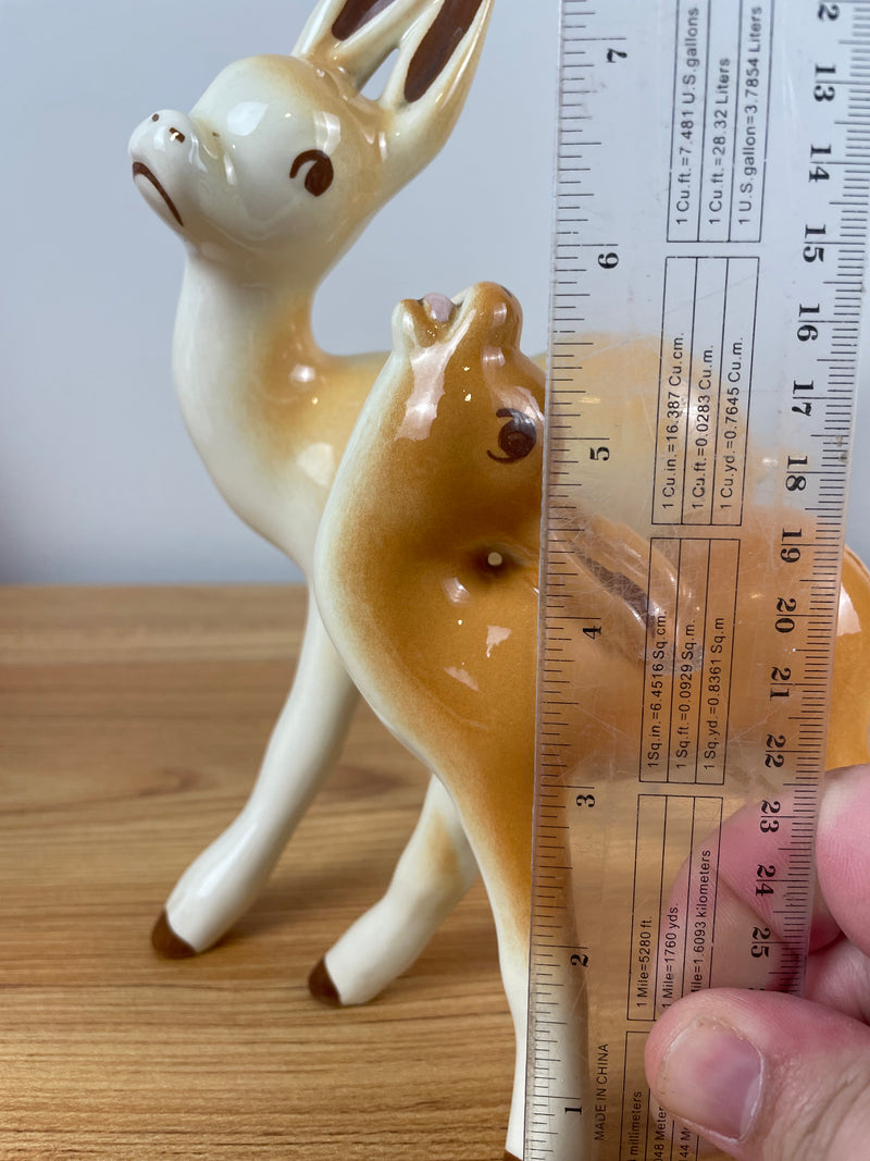 Robert Simmons Deer Me & Sweet Fawn Figurines MCM California Pottery Vintage