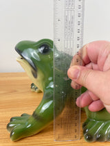 Alpine Art Pottery Roseville OH Large Green Lawn Frog 10" Long 6" Tall