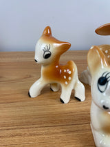 Vtg 1940s Set Of 3 Deer Fawn Big Eyed Doe BERNARD California Kitsch Pottery