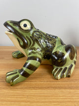 Brush McCoy 1967 Vintage Pottery Green Frog Yard Garden Ornament 10" Long