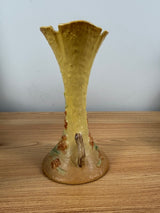Roseville Bittersweet Yellow 1951 Mid Century Modern Pottery Bud Vase 879-7