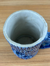 Weller Woodcraft 1920s 3 Fox In Den Mug Form With White Clay And Blue Glaze