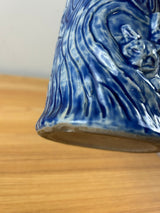 Weller Woodcraft 1920s 3 Fox In Den Mug Form With White Clay And Blue Glaze