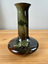 JB Owens Utopian Lightweight 1900s Standard Glaze Botanical Artist Signed Vase