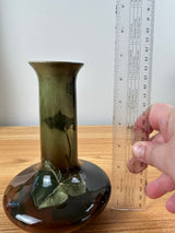 JB Owens Utopian Lightweight 1900s Standard Glaze Botanical Artist Signed Vase