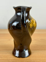 Roseville Pottery Rozane Standard Glaze Floral Twisted 2 handle Vase #874