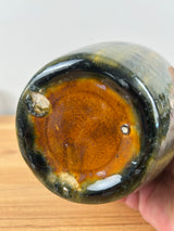 Peters and Reed (Zane) Art Pottery Black and Yellow Mottled Glaze 7.5" Vase