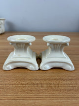 Cowan Art Pottery Art Deco Candle Holder PAIR 2 3/4" Bases OHIO POTTERY