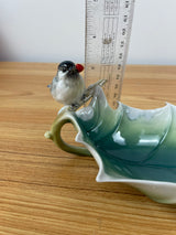 Franz Porcelain Winter Wonderland Chickadee Candy Dish FZ01501 Bowl Bird Holiday