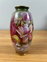 Royal Bonn German Antique Hand Painted Red Green Floral Decorated Vase