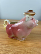 Spaulding China / Royal Copley CERAMIC PIG CREAMER PITCHER Bow Tail
