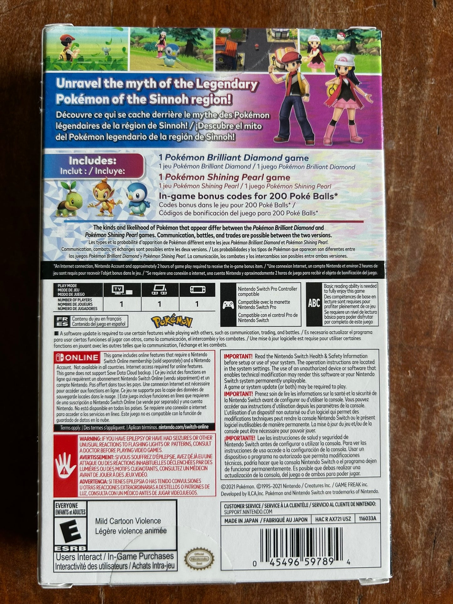 Pokemon Brilliant Diamond & Pokemon Shining Pearl Double Pack - Switch - Sealed