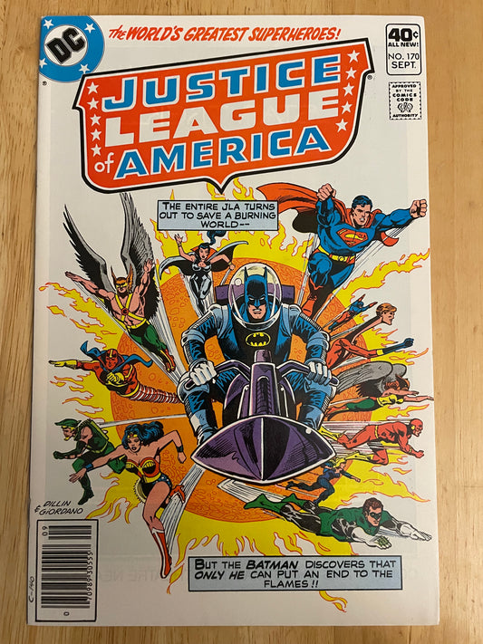 JUSTICE LEAGUE OF AMERICA #170 VOL. 1 HIGH GRADE NEWSSTAND DC COMIC BOOK