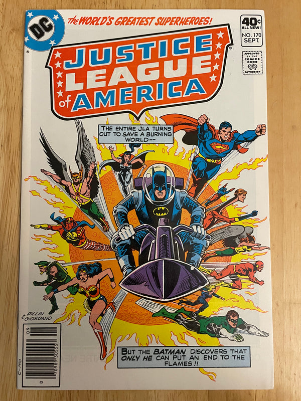 JUSTICE LEAGUE OF AMERICA #170 VOL. 1 HIGH GRADE NEWSSTAND DC COMIC BOOK