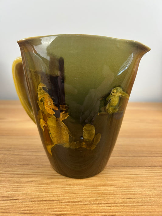 Rookwood 1890 Standard Glaze Pottery Pitcher 529 Man And Bird Art Wilcox